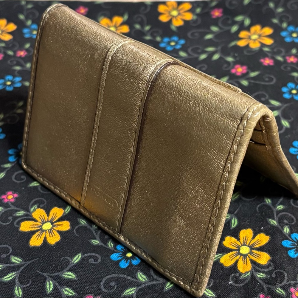 Coach Gold Leather Card Holder